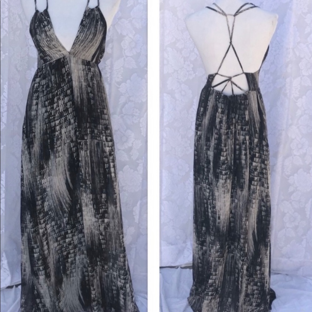 Sexy Halter Black Maxi Dress Open Backless